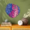 Tijger - Roze - Bladeren - Jungle Wandcirkel Organisch Forex 3mm klein -sfeer2