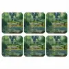 Brug - Hout - Vijver - Waterlelies onderzetter kurk middel -3d