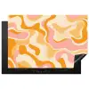 Abstract - Golvend - Oranje Inductie beschermer vinyl 3mm klein -3d
