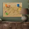 Wereldkaart - Zand - Kleurrijk - Zomer PET vilt klein -sfeer2