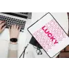 Lucky - Roze - Patroon laptophoes neopreen klein -bureau