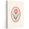 Tulp - Lijst - Ovaal - Illustratie Tuinposter op houten frame 2 cm dik klein -3d