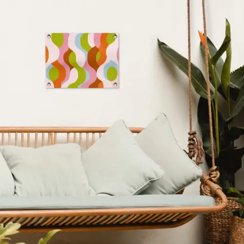 Abstract - Vormen - Roze tuinposter los doek klein -sfeer7