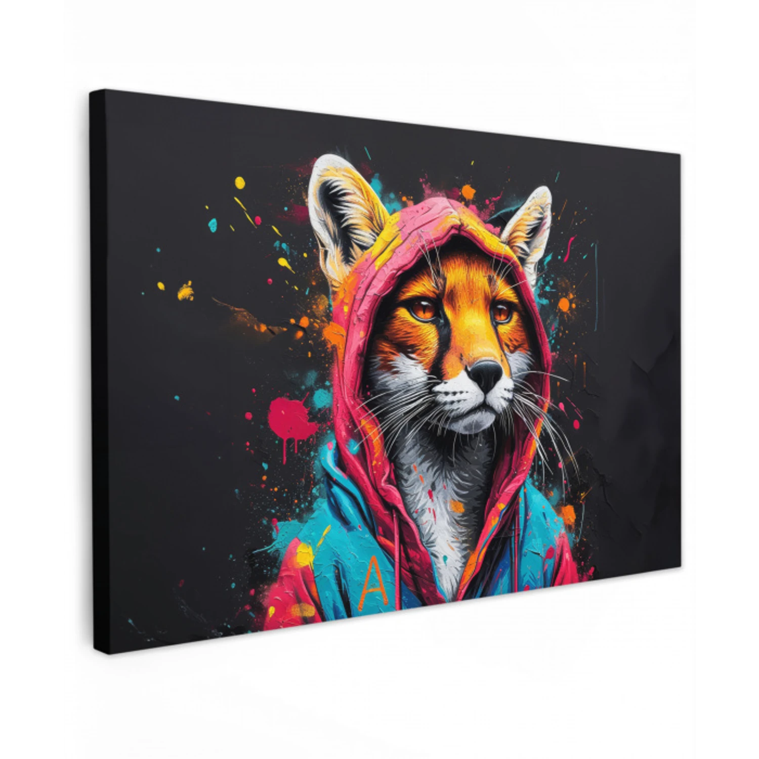 Graffiti - Vos - Jas - Pop art canvas 2cm klein -z3d