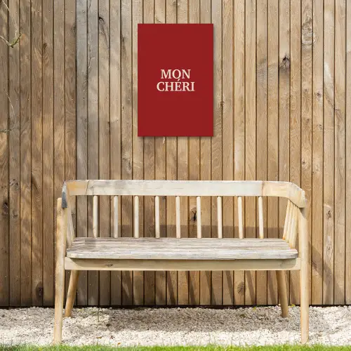 Rood - Frans - Quotes Tuinposter op houten frame 2 cm dik klein -sfeer4