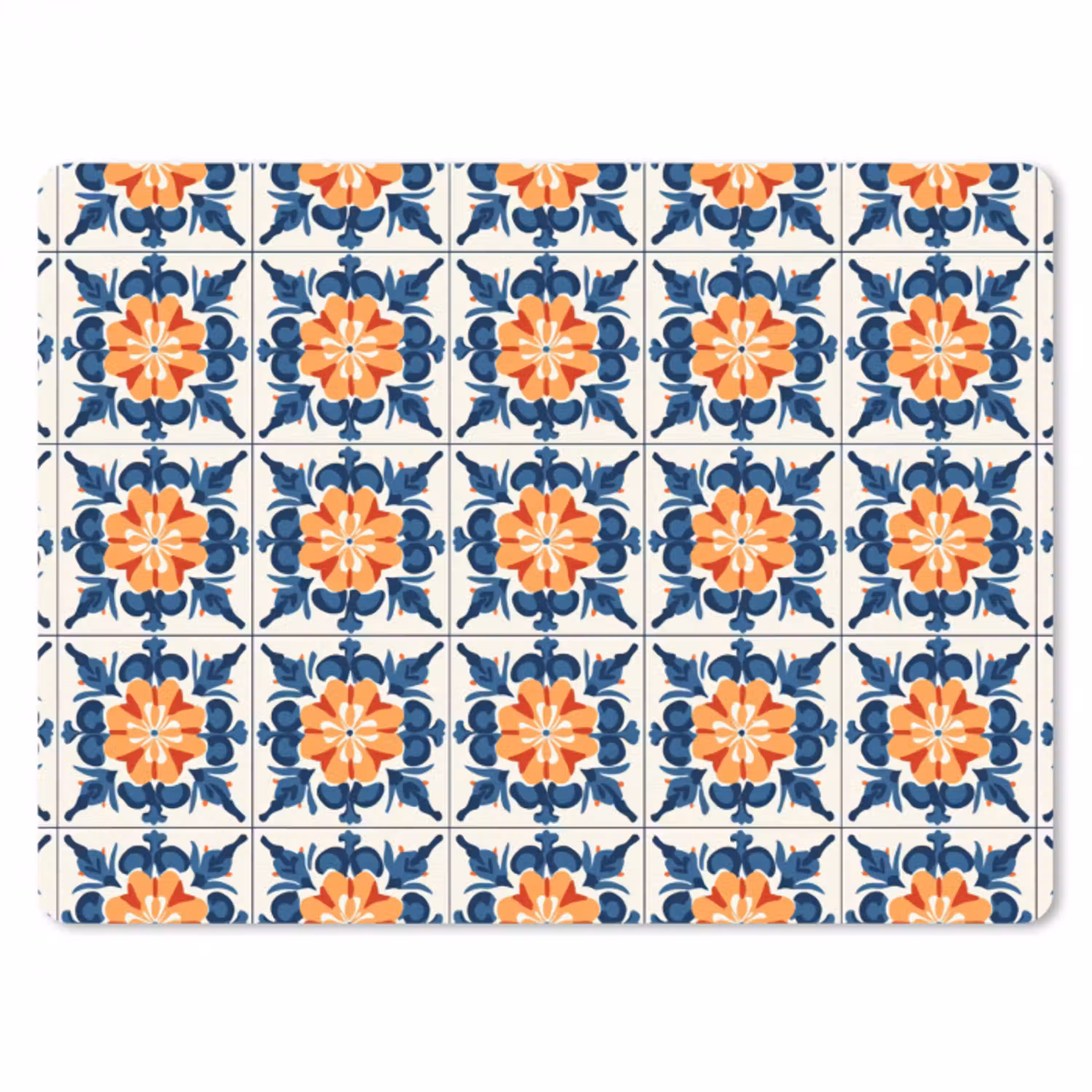 Traditioneel - Tegel - Oranje muismat rubber klein 262 -3d