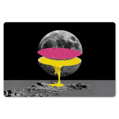 Maan - Geel - Roze - Zwart Placemat vinyl groot -zzsfeer1_Kitchenyeah-website