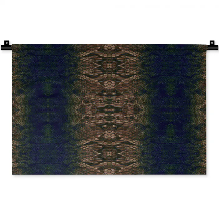 Slang - Boa - Bruin - Blauw Wandkleed katoen klein 269 -zz3d