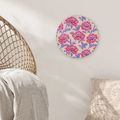 Bloemen - Patroon - Meerkleurig Akoestische PET Vilt - Rond klein 838 -sfeer4