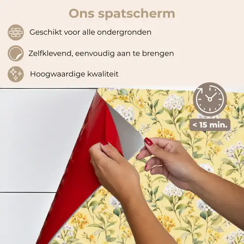 Frans - Citroen - Bloesem  - Wit - Geel keuken achterwand spatscherm klein 900 -spatscherm_NL