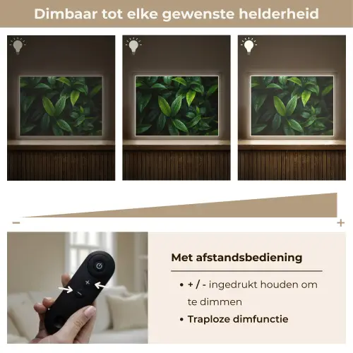 Bladeren - Regendruppels - Licht - Groen Light Box met batterij (Wandlamp) middel -USP_dimbaarNL
