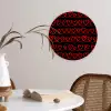 Verweven - Harten - Zwart - Rood Wandcirkel plexiglas klein 852 -sfeer4