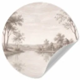 Terras - Water - Natuur - Landschap Wandcirkel behangsticker klein -3d