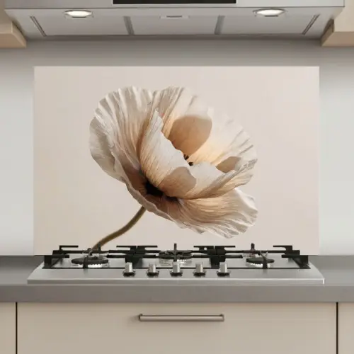 Bloem - Beige - Crème keuken achterwand spatscherm klein -3d_website