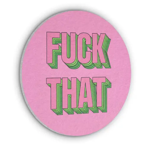 Tekst - Bold - Roze Akoestische PET Vilt - Rond klein -3d
