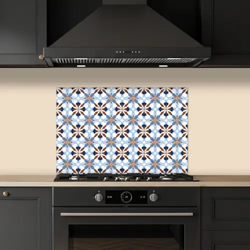 Ornament - Tegel - Kleurrijk keuken achterwand spatscherm klein 900 -sfeer1