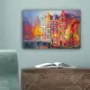 Grachtenpanden - Kunst - Schilderij - Amsterdam canvas 2cm klein -sfeer4