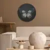 Vlinder - Monochroom - Balans Akoestische PET Vilt - Rond klein -sfeer1