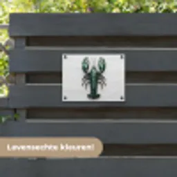 Kreeft - Glossier - Groen - Wit tuinposter los doek klein -sfeer3