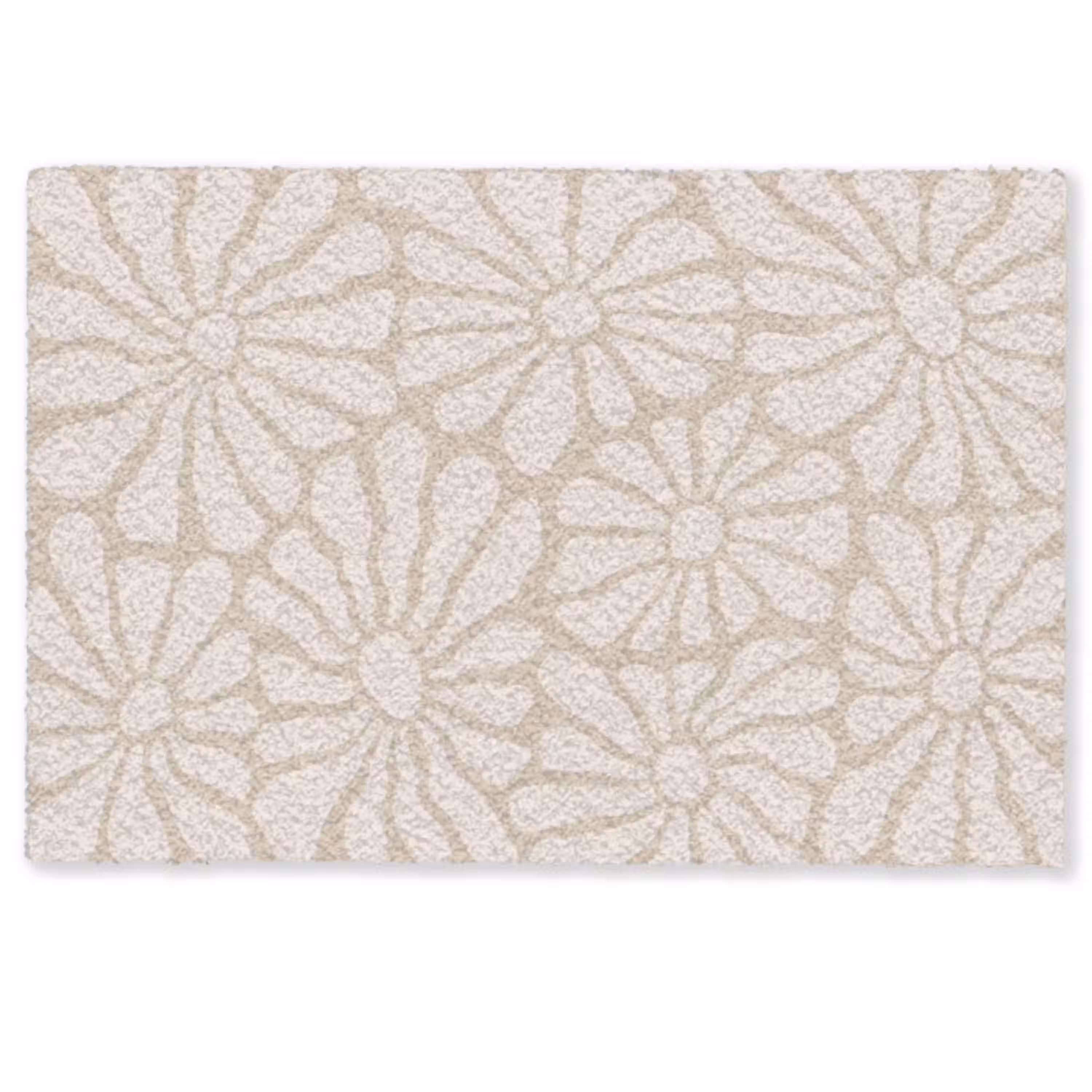 Bloemen - Print - Beige - Bruin - Minimalistisch Deurmat klein -zkaufland3d