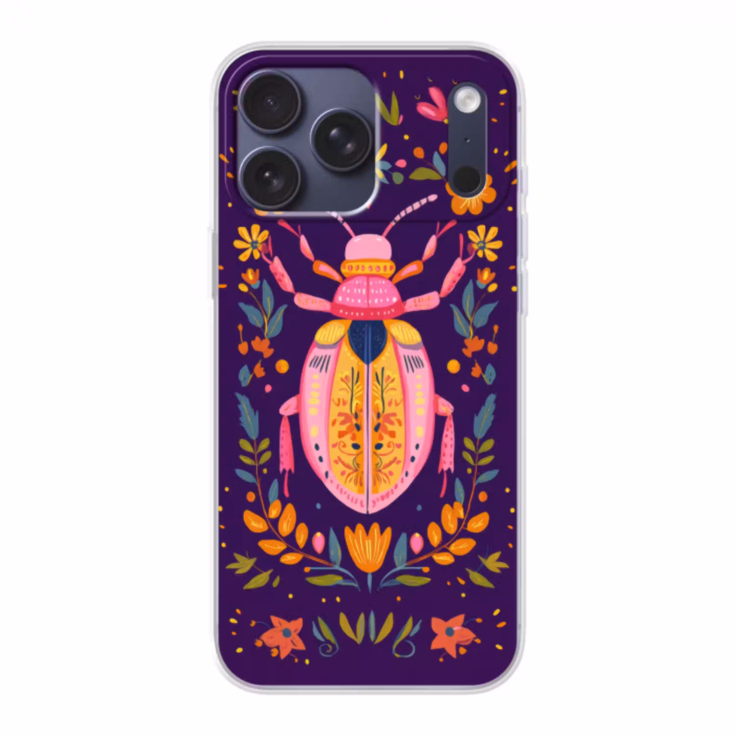 Kever - Felgekleurd - Bloemen - Bladeren Telefoonhoesje iPhone 17 Pro Max klein -3d
