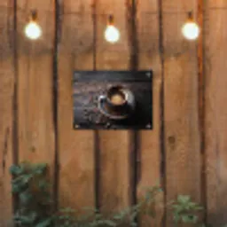 Kop - Koffie - Hout - Bonen tuinposter los doek klein -sfeer1