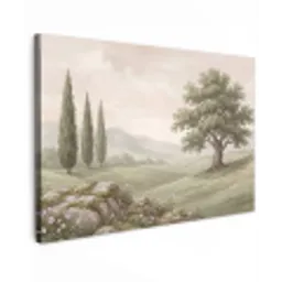 Heuvellandschap - Bomen - Natuur - Groen canvas 2cm klein -z3d