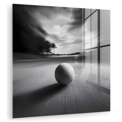 Golfbal - Wazig - Zwart plexiglas 5mm klein -zzzproduct_nieuw