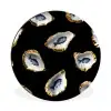 Oesters - Vissen - Blauw - Goud Wandcirkel aluminium klein -3d