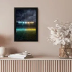 Voetbal - Stadion - Nacht - Modern fotolijst zwart zonder passe partout klein -sfeer5