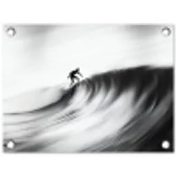 Surfer - Golf - Vervaagd - Zwart tuinposter los doek klein -3d