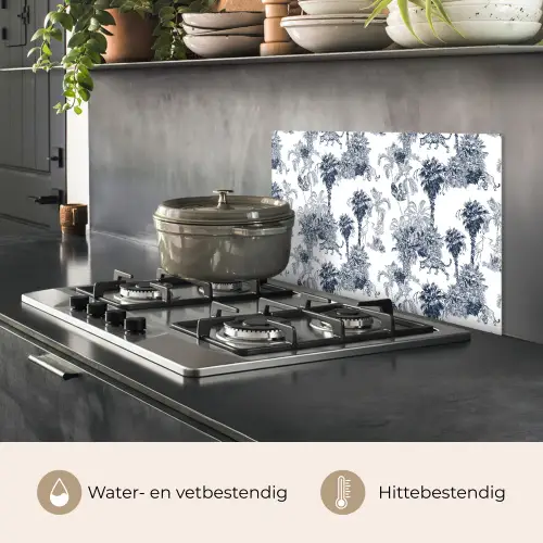 Jungle - Beplanting - Blauw keuken achterwand spatscherm klein 900 -usp_NL