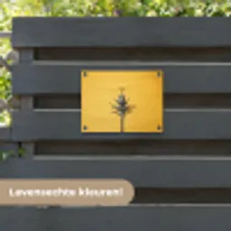 Plant - Minimalistisch - Bloem - Geel tuinposter los doek klein -sfeer3