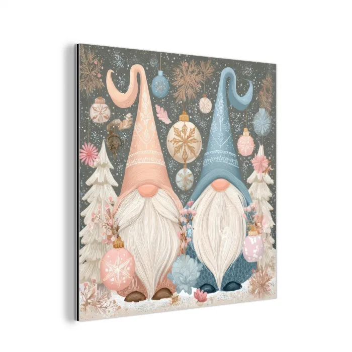 Kerst - Gnomen - Pastel aluminium wit klein -3d