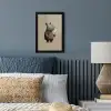 Neushoorn - Witte bloemen - Lief fotolijst zwart zonder passe partout klein -sfeer3