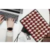 Rood - Tegelpatroon - Crème laptophoes neopreen klein 279 -bureau