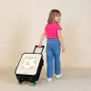 Voetbal in beige pastel kleuren Kinderkoffer - Zwart klein -sfeer1