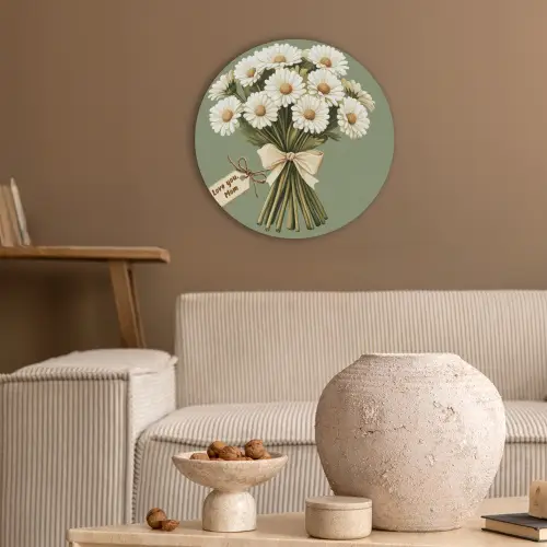 Lint - Boeket - Groen - Quote Akoestische PET Vilt - Rond klein -sfeer1