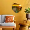 Zon - Strand - Duin - Horizon - Gras - Pad - Oranje Wandcirkel Organisch Forex 3mm klein -sfeer4