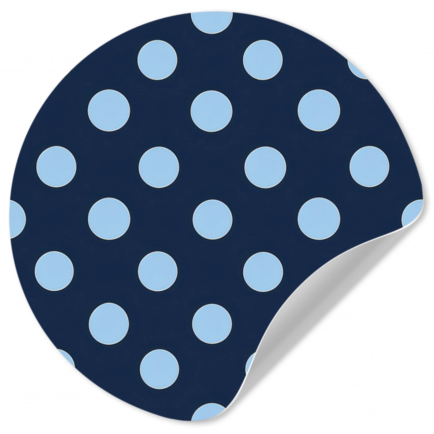 Klassiek - Dots - Blauw Wandcirkel behangsticker klein 186 -3d