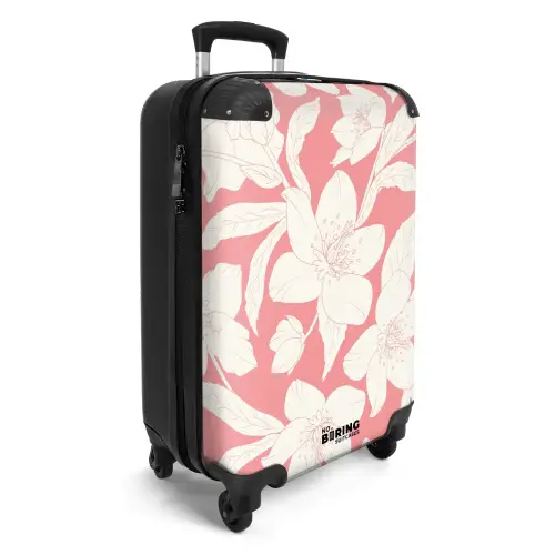 Vintage bloemen - Lichtroze NBS - Handbagage koffer - Kinderen Unisex middel -productfoto_3d