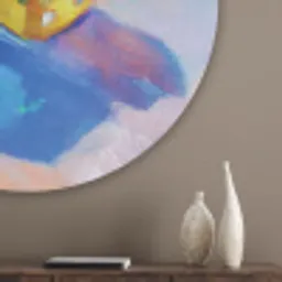 Dobbelstenen - Kleurrijk - Getallen - Stipjes Akoestische PET Vilt - Rond klein -sfeer5_closeup