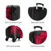 Zebrastrepen in zwart op felroze achtergrond NBS - Handbagage koffer - Volwassenen Unisex middel zzzzzzzbolletjes_ENG