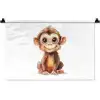 Aap - Baby - Jungle dieren Wandkleed katoen klein -zz3d