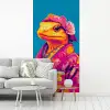 Bloemenkrans - Hagedis - Kimono - Paars fotobehang vinyl groot -woonkamer