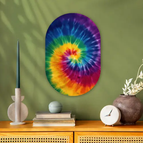 Regenboogkleuren - Spiraal - Kleurrijk Wandcirkel Ovaal Forex klein -sfeer2
