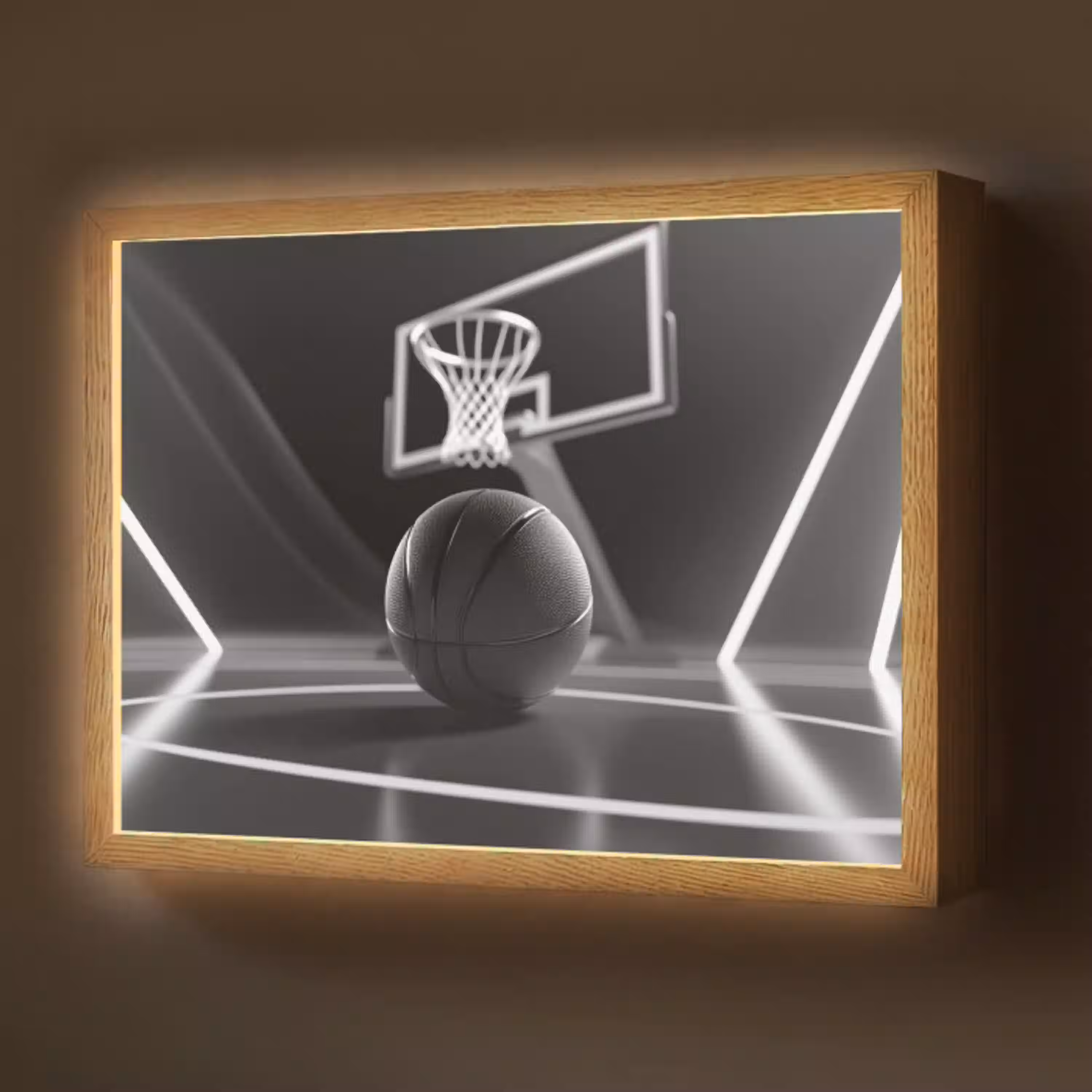 Basketbal - Basketbalveld - Lichtlijnen Light Box met batterij (Wandlamp) middel -z3d_website