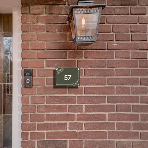 Olijfgroen - Traditioneel Naambord Rechthoek middel -sfeer7-rechthoek-S