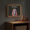 Leeuwen - Kleurrijk - Zwart - Dieren Light Box met batterij (Wandlamp kind) middel -sfeer5_kind