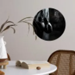 Bokshandschoenen - Muur - Duister - Zwart Wandcirkel behangsticker klein -sfeer3